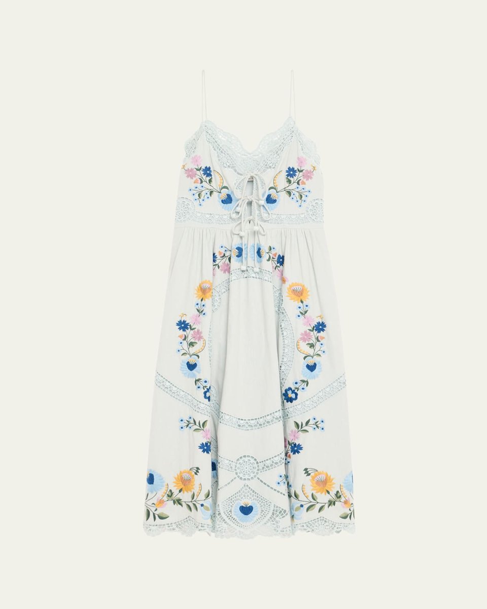 Celia Floral Embroidered Slip Dress